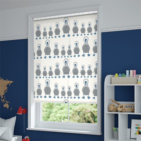 ColorizedZoom Booby Bird Blackout Sapphire Roller Blind 3593