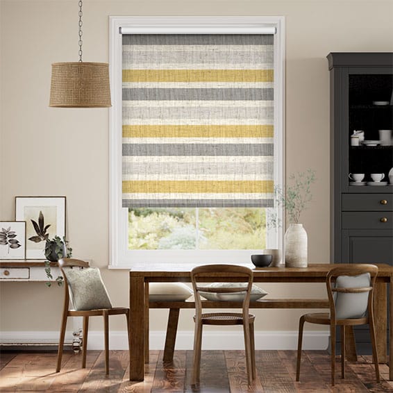 Colorized Choices Cardigan Stripe Linen Flax Grey Roller Blind 3611