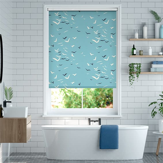Colorized Splash Blackout Flight Powder Blue Roller Blind 3718