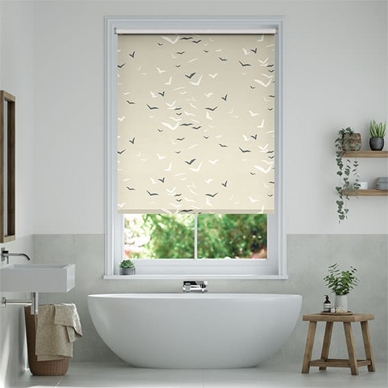Colorized Splash Blackout Flight Linen Roller Blind 3717