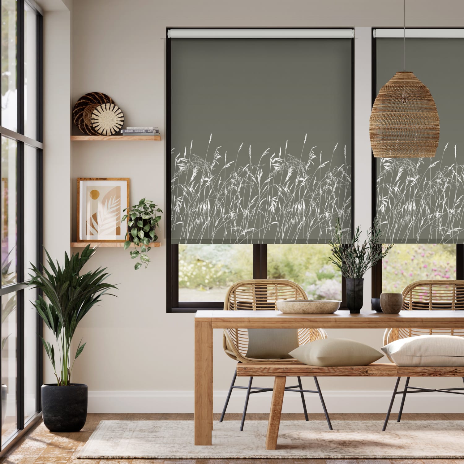 Colorized Blowing Grasses Storm Roller Blind 3799