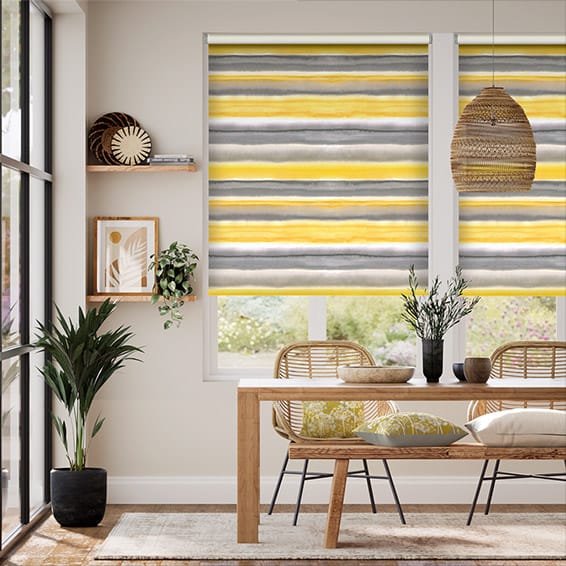 Colorized Watercolour Stripe Ochre Roller Blind 3811