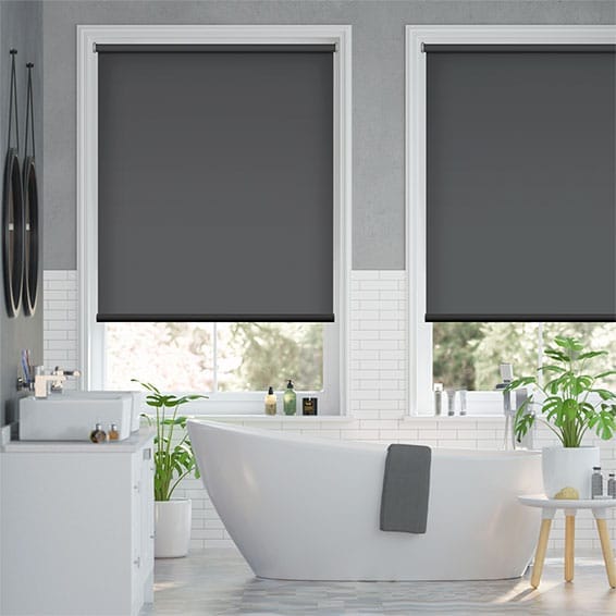 Colorized Electric Blackout Titan Kendall Charcoal Roller Blind 3838