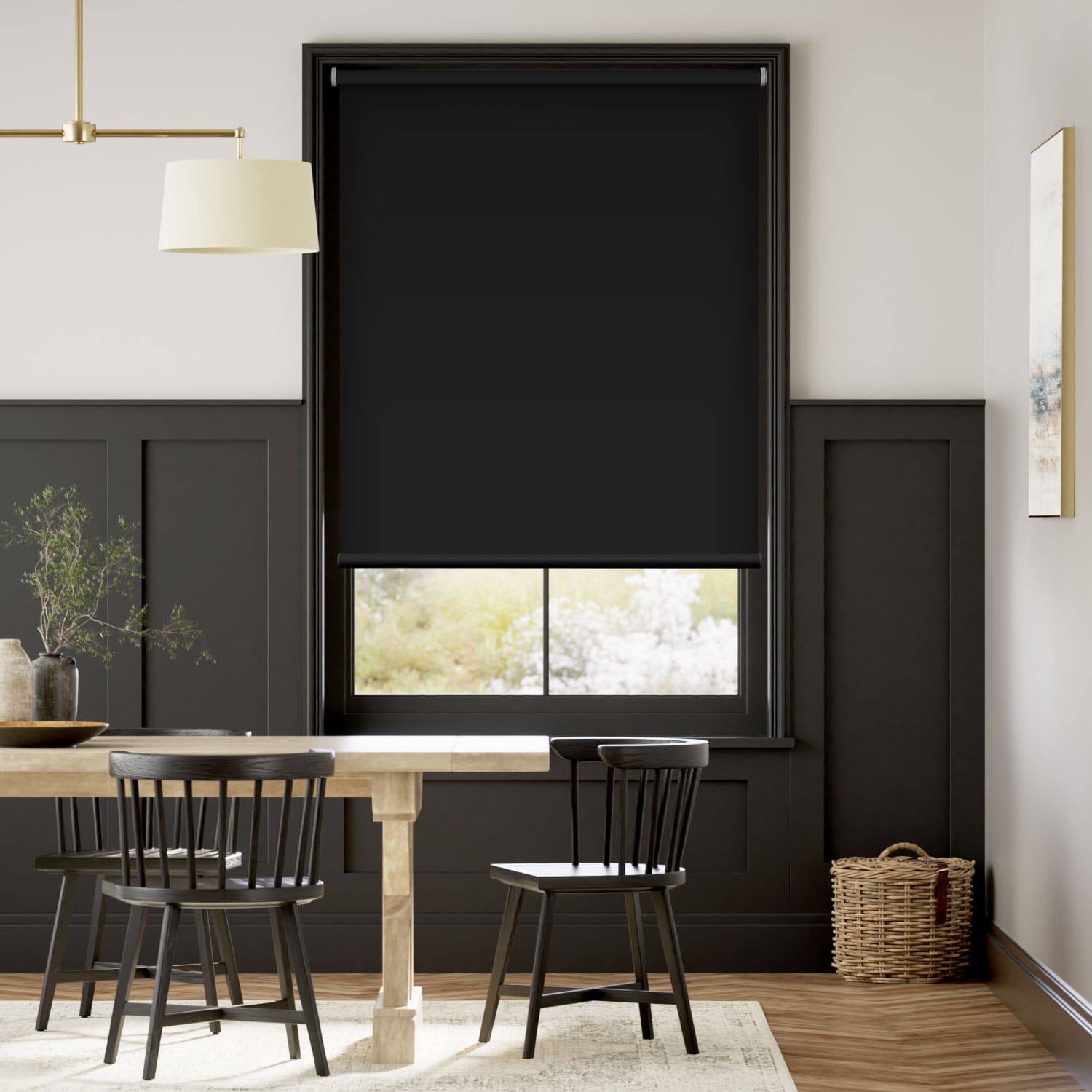 Colorized Electric Titan Blackout Atomic Black Roller Blind 4126