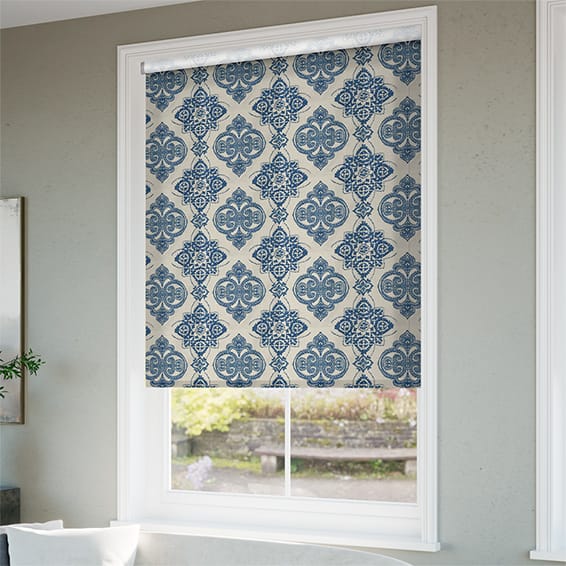 ColorizedZoom Electric Choices Baroque Cobalt Blue Roller Blind 4165