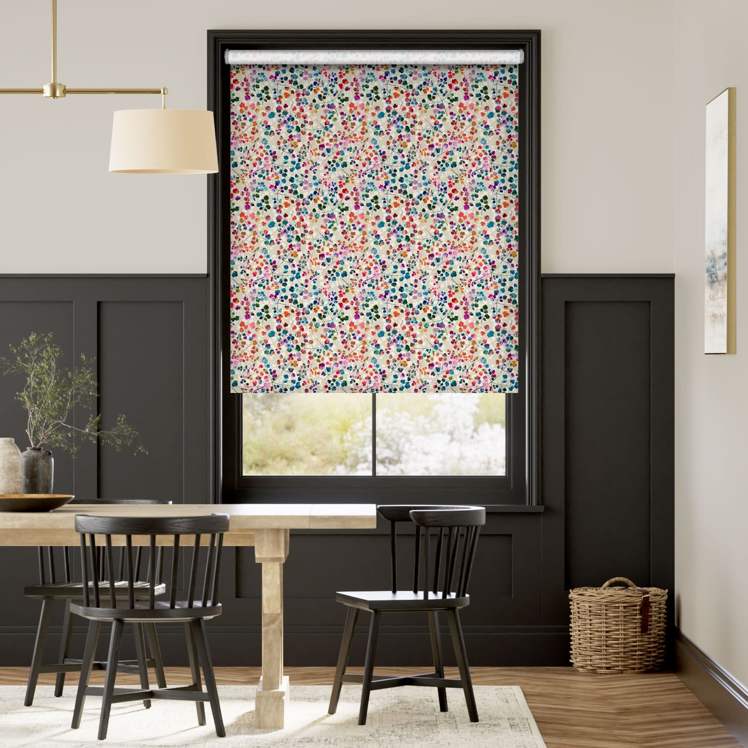 Colorized Rue Watercolour Rainbow Roller Blind 4419