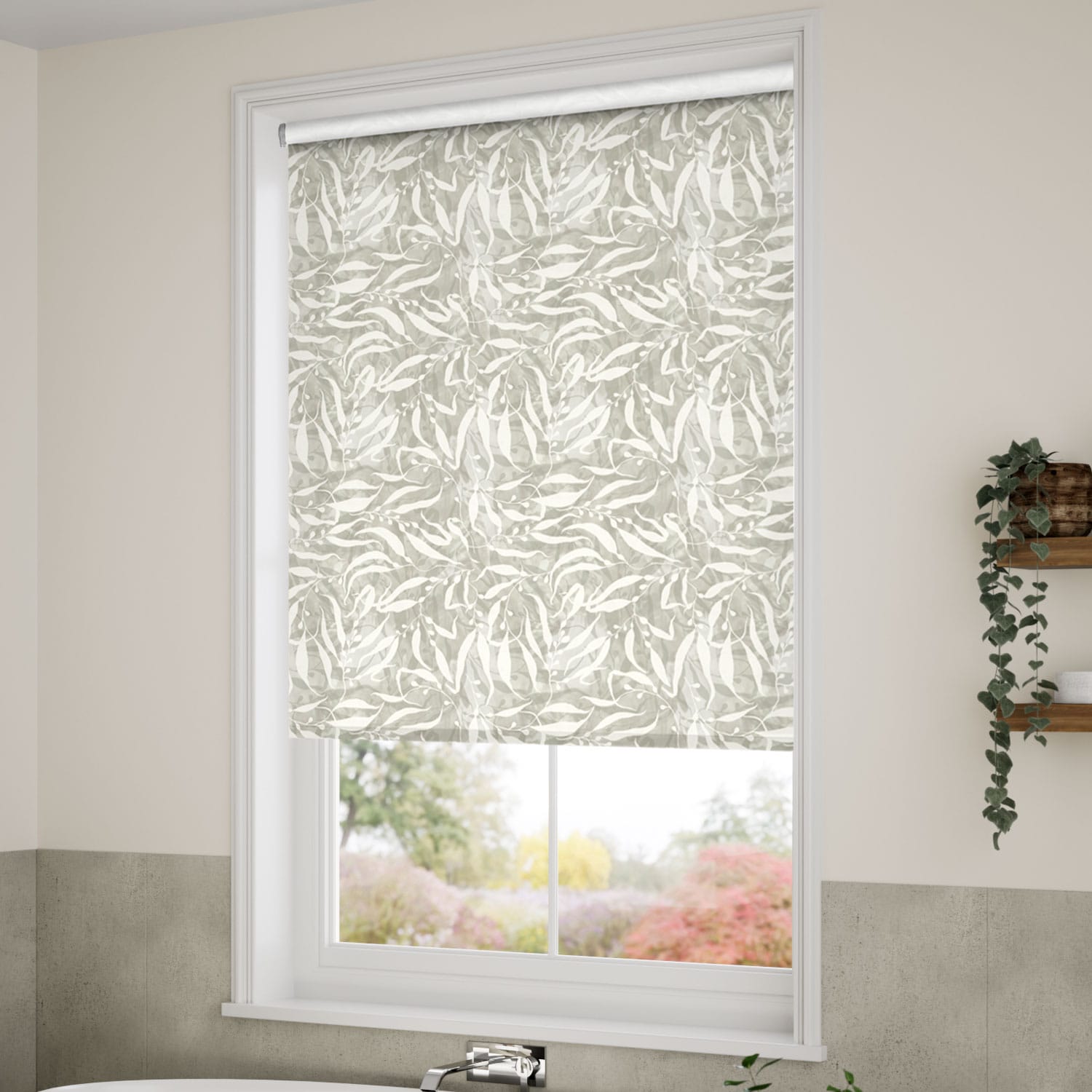 ColorizedZoom Splash Blackout Sea Kelp Pebble Roller Blind 4421