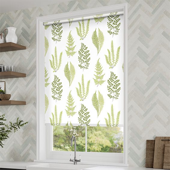ColorizedZoom Twist2Go Angel Ferns Olive Roller Blind 4507