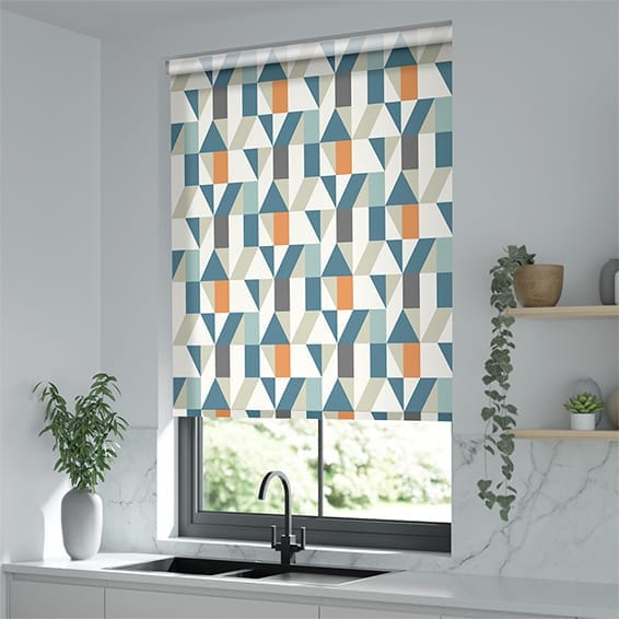 ColorizedZoom Twist2Go Nuevo Blocks Sapphire Roller Blind 4587