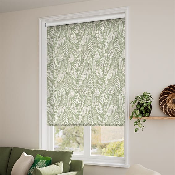 ColorizedZoom Twist2Go Choices Scandi Ferns Vintage Linen Sage Roller Blind 4651