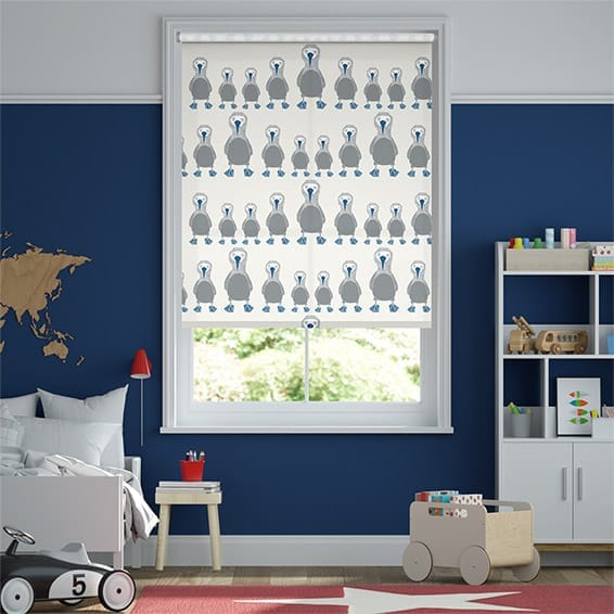 Colorized Twist2Go Booby Bird Blackout Sapphire Roller Blind 4737