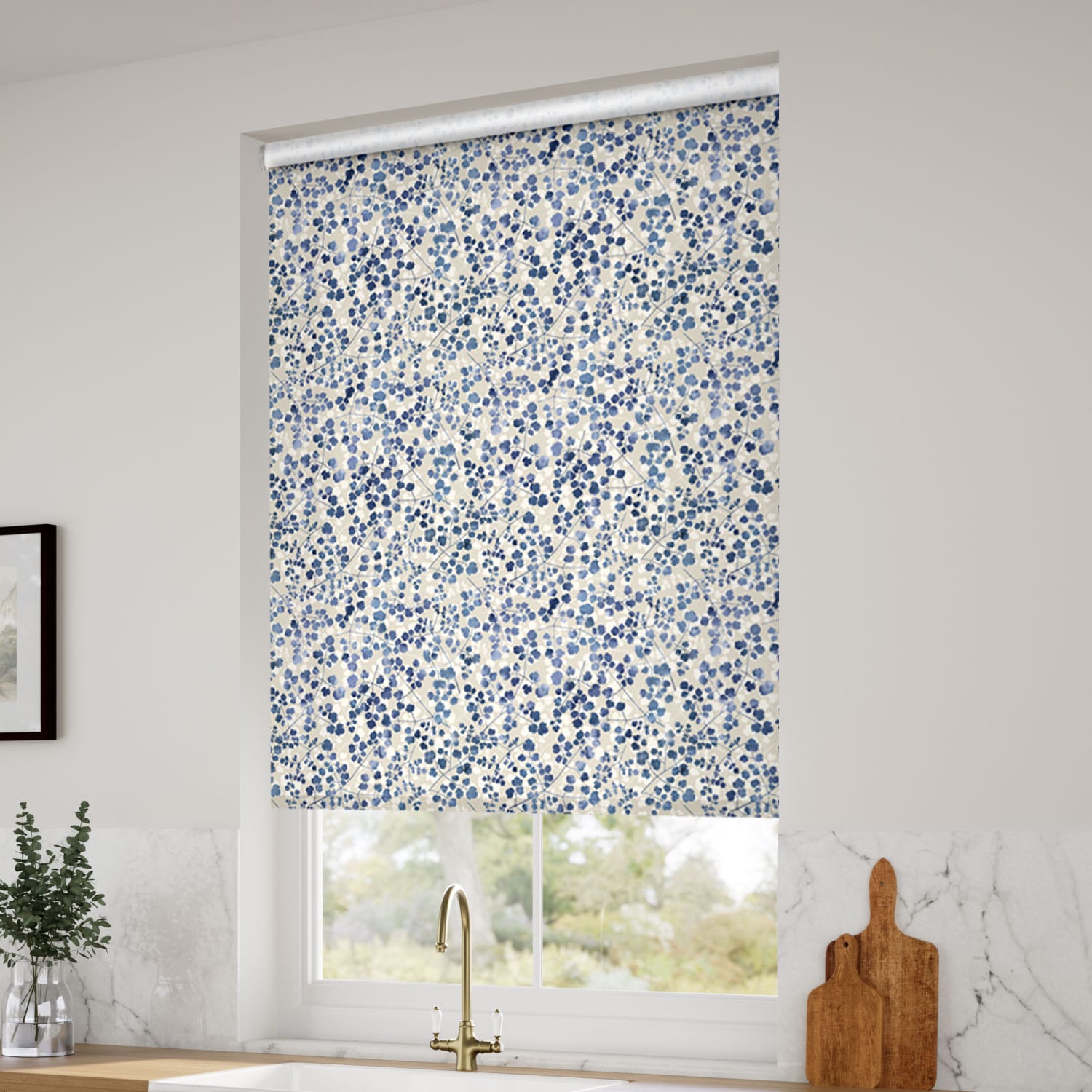 ColorizedZoom Twist2Go Rue Watercolour Blue Roller Blind 4801