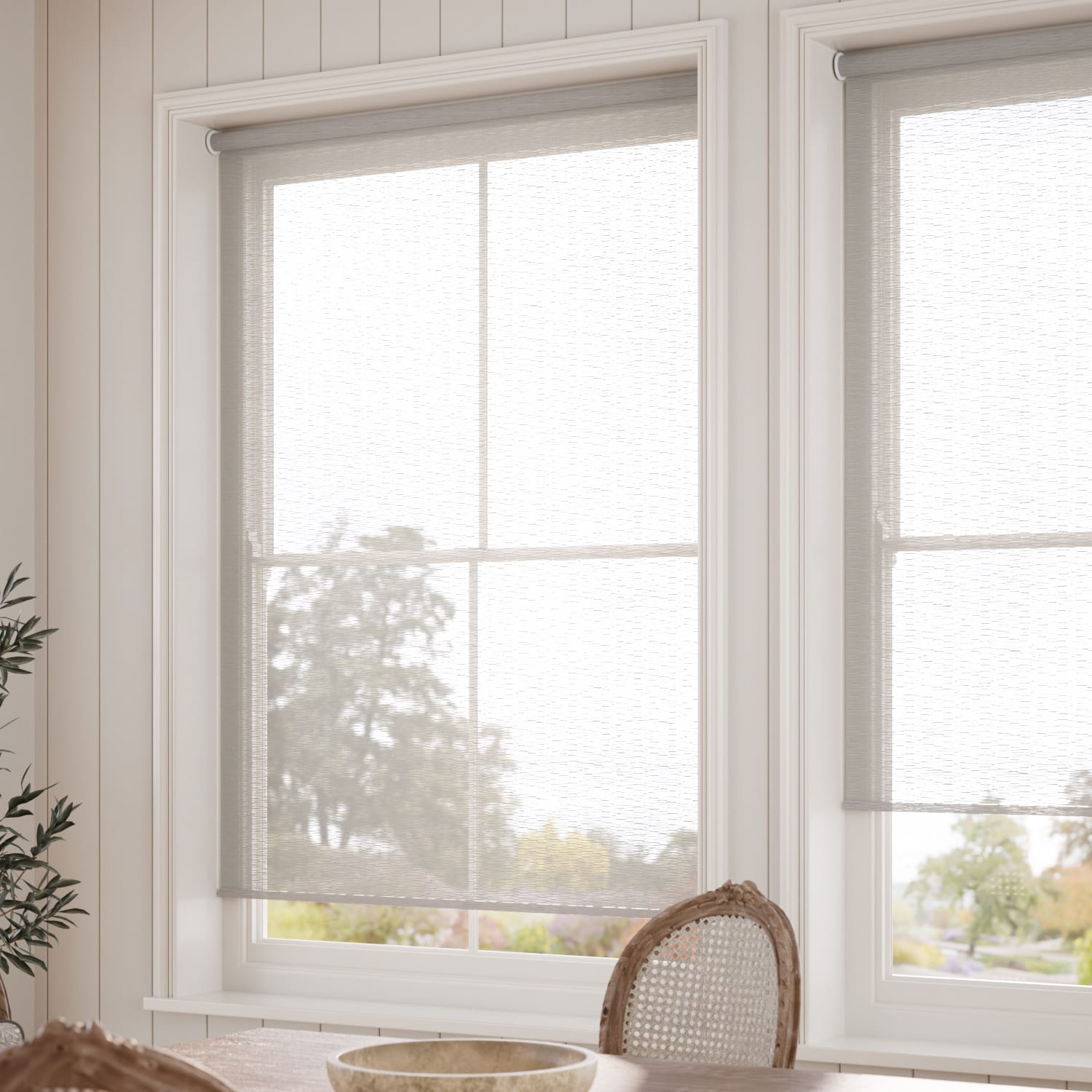 ColorizedZoom Electric Oriel Voile Ash Roller Blind 4849