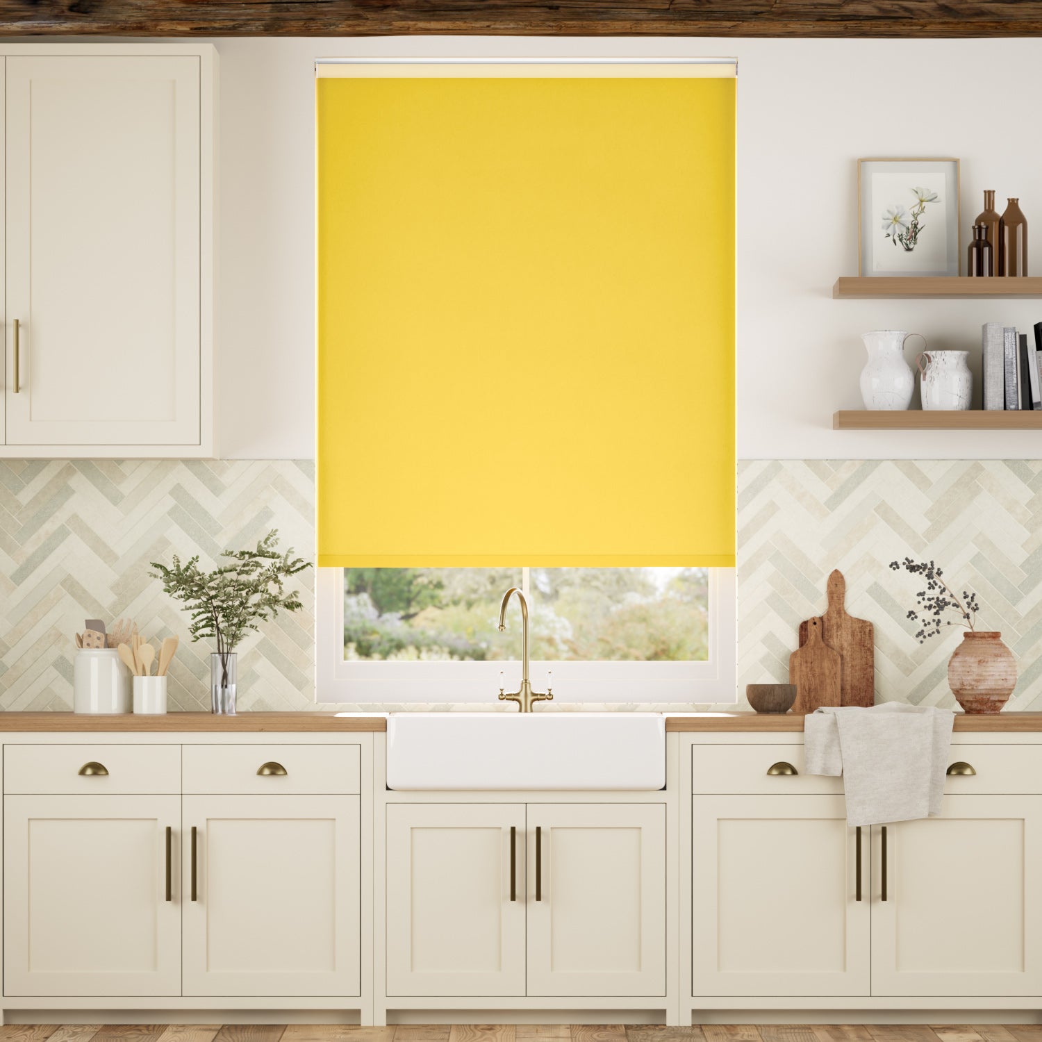 Colorized Electric Sevilla Blackout Buttercup  Roller Blind 4917