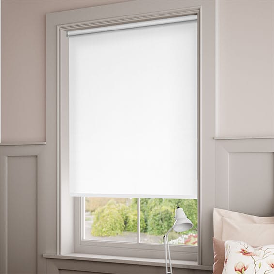 ColorizedZoom Electric Sevilla Blackout Crisp White Roller Blind 4920