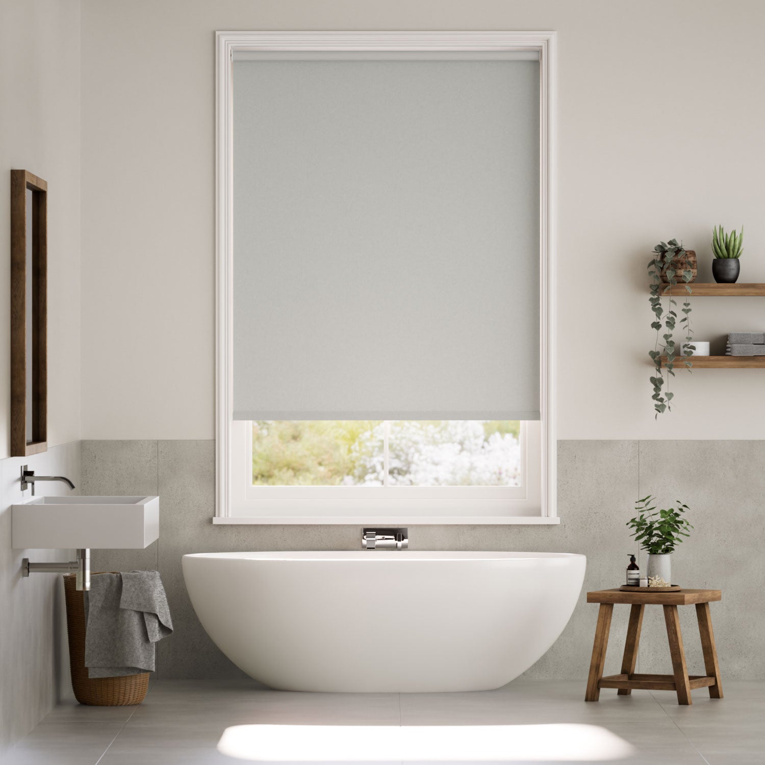 Colorized Electric Eco-Friendly Blackout Soft Grey Roller Blind 4944