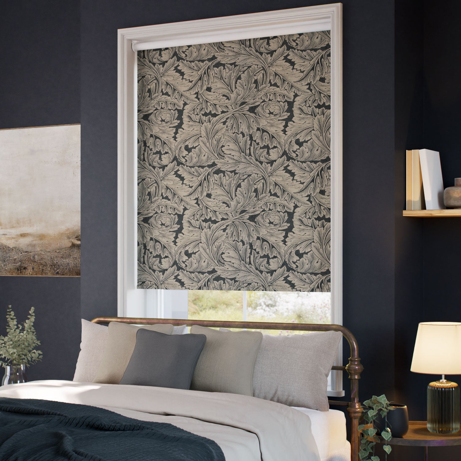 ColorizedZoom Twist2Go William Morris Acanthus Jacquard Antique Bronze  Roller Blind 5006