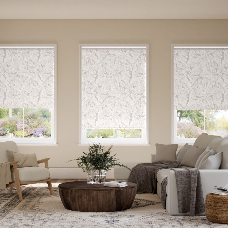 Colorized Twist2Go William Morris Acanthus Jacquard Oyster Roller Blind 8978