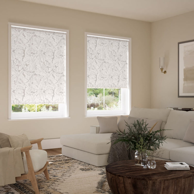 ColorizedZoom Twist2Go William Morris Acanthus Jacquard Oyster Roller Blind 8978