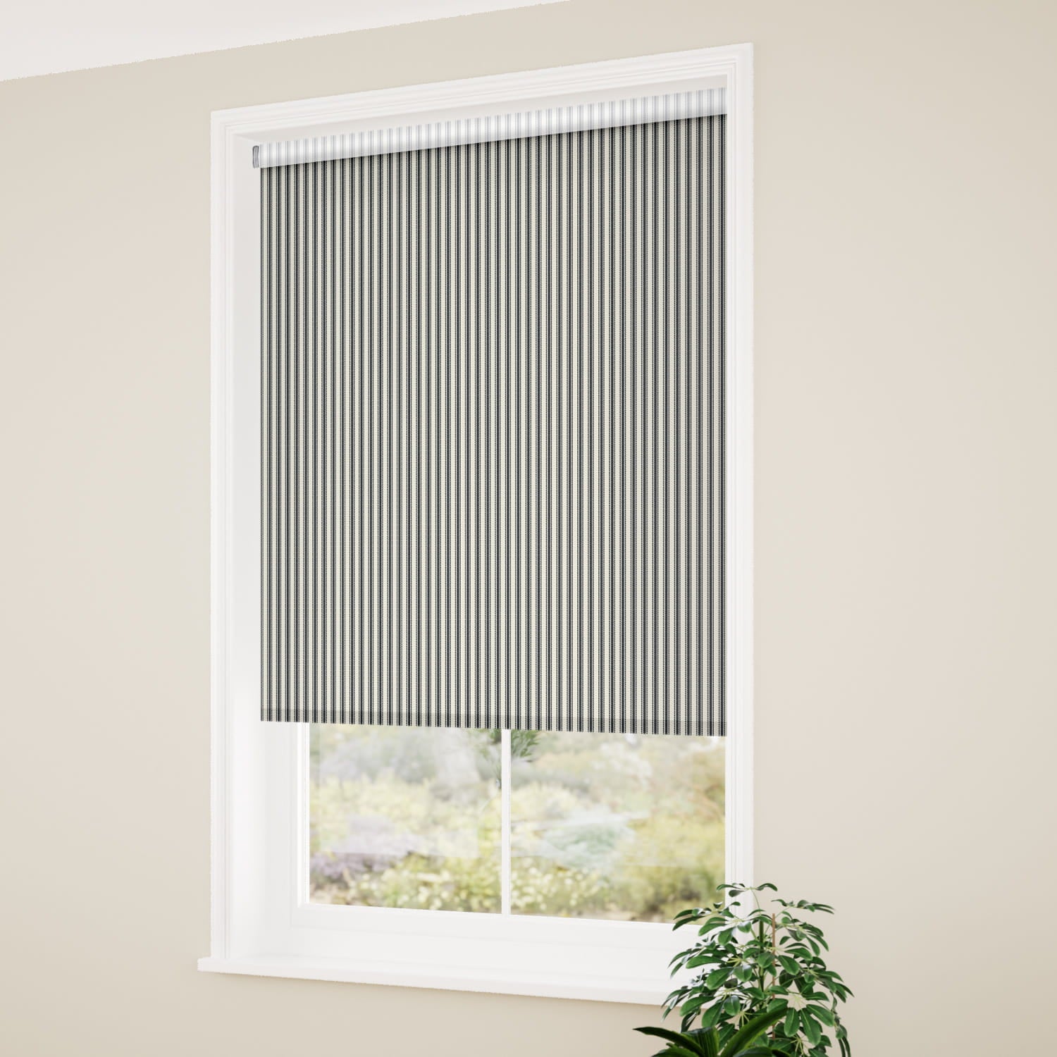 ColorizedZoom Twist2Go Chester Stripe Slate Roller Blind 5219