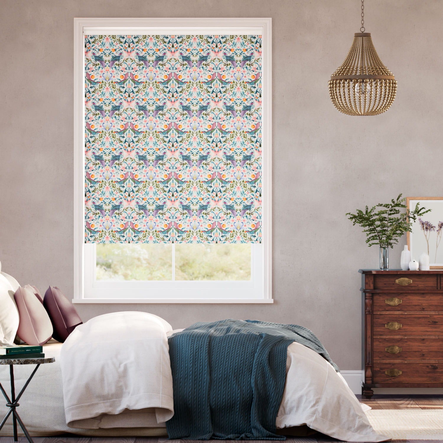 Colorized Forbidden Fruit Jewel Roller Blind 5366