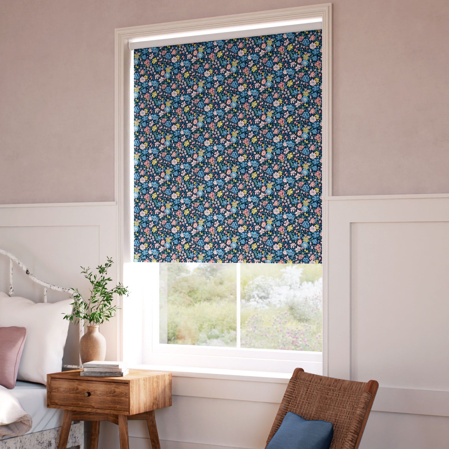 ColorizedZoom Twist2Go Glen Lyon Navy Roller Blind 5402