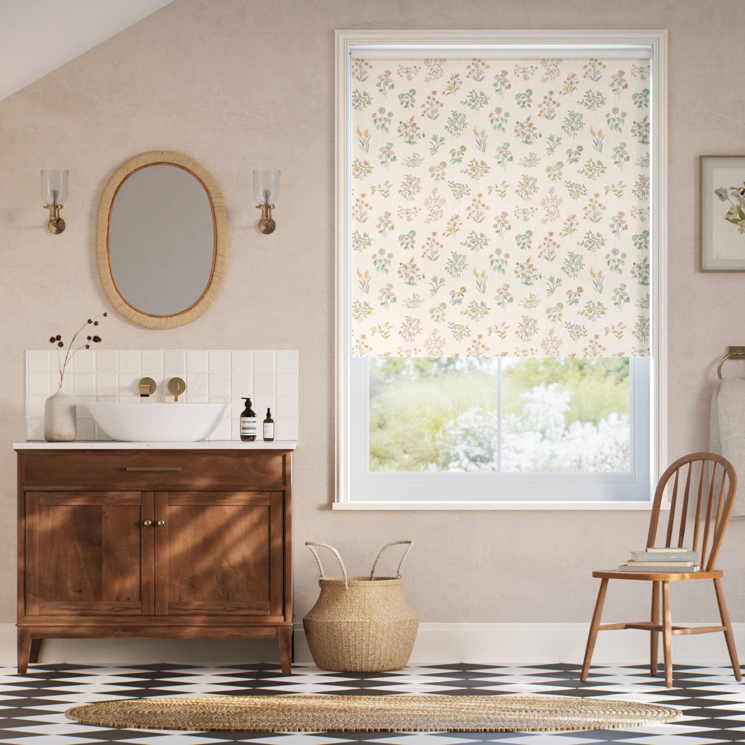 Colorized Twist2Go Shepherdly Meadow Birch Roller Blind 5409