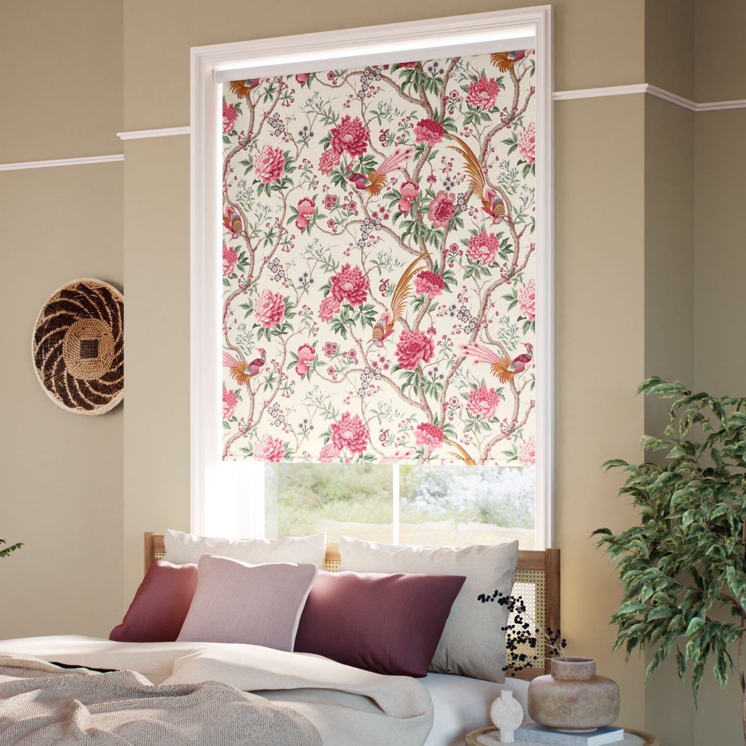 ColorizedZoom Twist2Go Elysian Paradise Fuchsia Roller Blind 5416