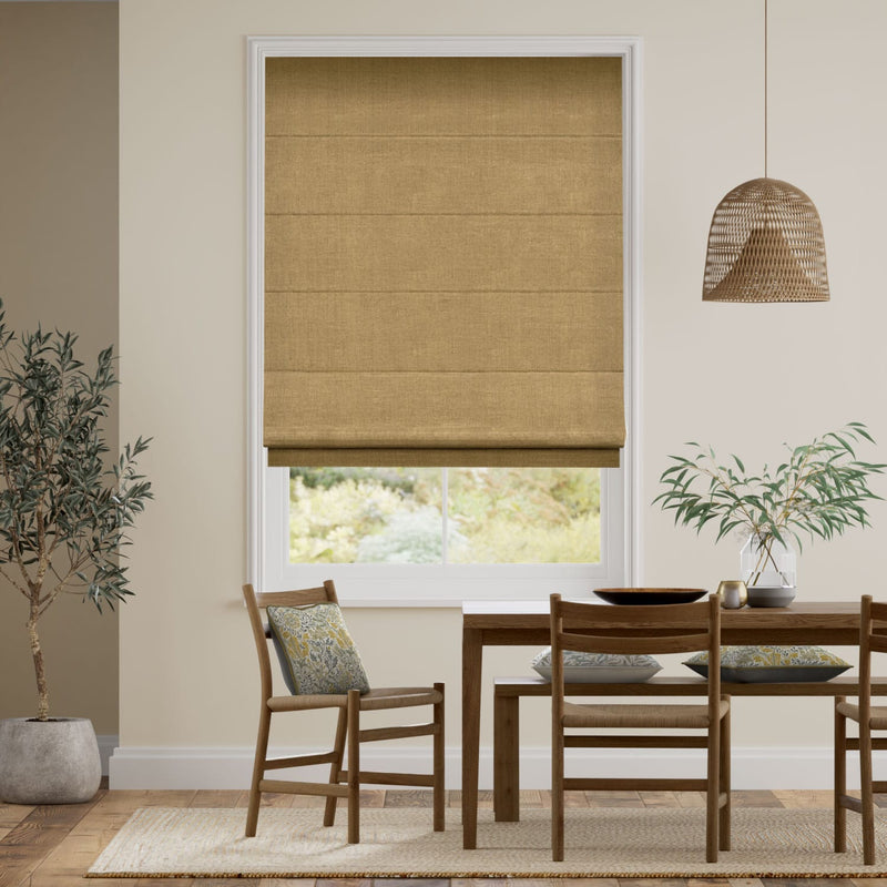 Colorized Paleo Linen Mustard  Roman Blind 6671