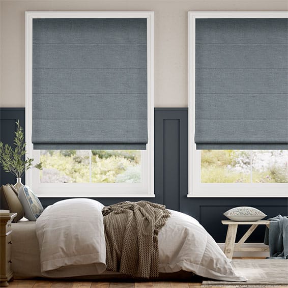 Colorized Paleo Linen Smoky Blue  Roman Blind 6677
