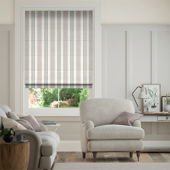 Colorized Truro Stripe Sandstone Roman Blind 6719