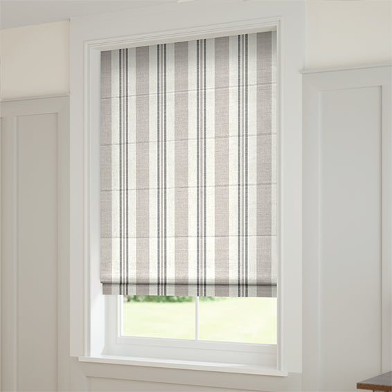 ColorizedZoom Truro Stripe Sandstone Roman Blind 6719