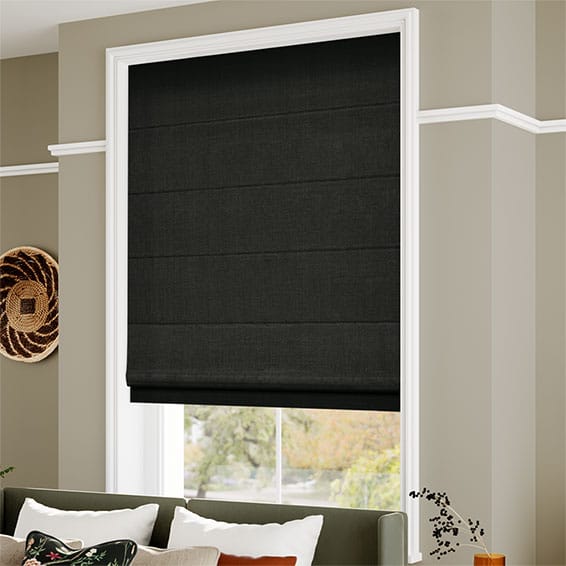 ColorizedZoom Bijou Linen Noir  Roman Blind 6734