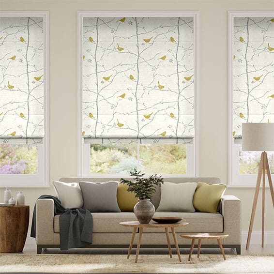 Colorized Springs Dawn Chorus Slate Roman Blind 6814