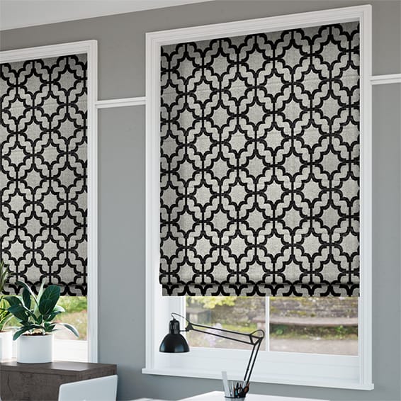 ColorizedZoom Lattice Black Roman Blind 6996