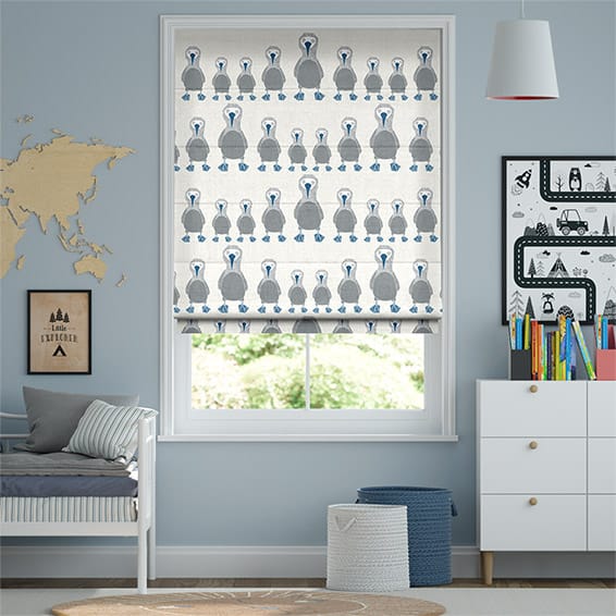 Colorized Booby Bird Sapphire Roman Blind 7008
