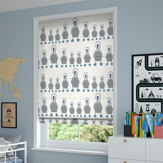 ColorizedZoom Booby Bird Sapphire Roman Blind 7008