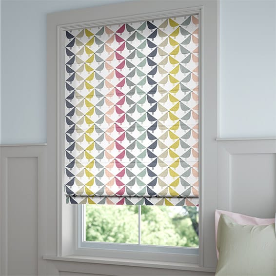 ColorizedZoom Lintu Birds Berry Crush Roman Blind 7013