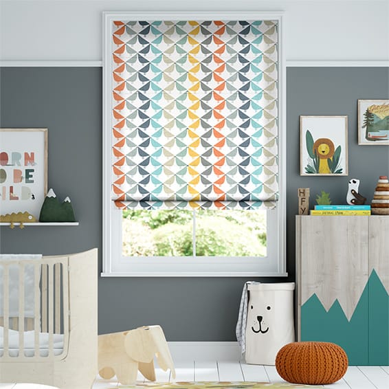 Colorized Lintu Birds Fruit Punch Roman Blind 8954