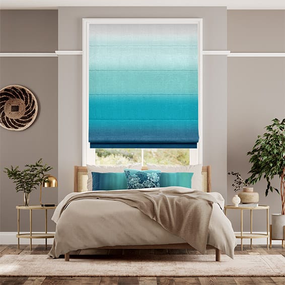 Colorized Ombre Teal Roman Blind 7067
