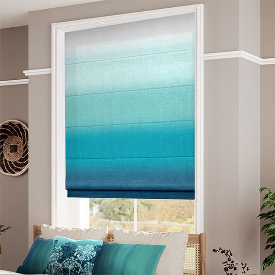 ColorizedZoom Ombre Teal Roman Blind 7067
