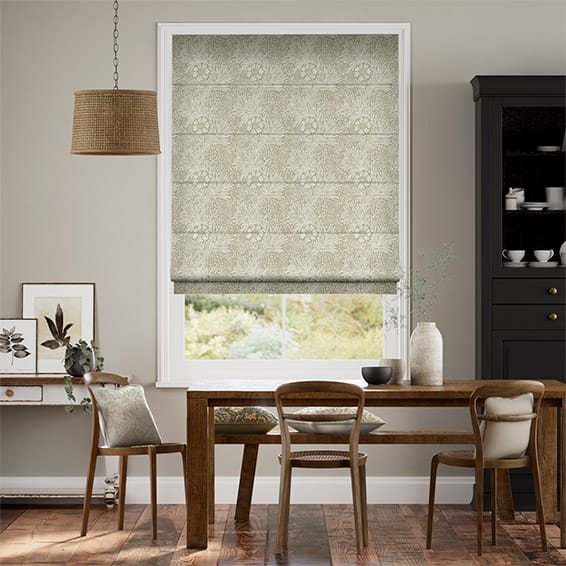 Colorized William Morris Marigold Hemp Roman Blind 7085