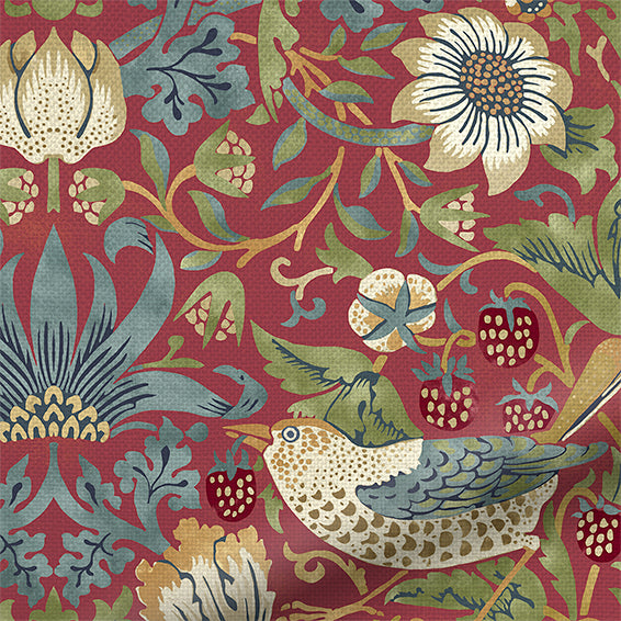 ColorizedPLA William Morris Strawberry Thief Harissa Red Roman Blind 7088