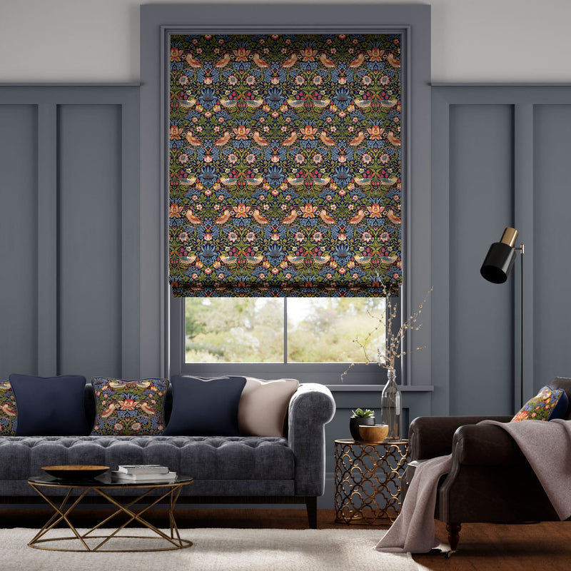 Colorized William Morris Strawberry Thief Jewel Roman Blind 8951