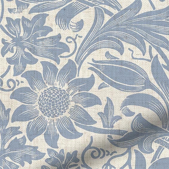 ColorizedPLA William Morris Sunflower Vintage Blue Roman Blind 7101