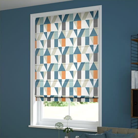 ColorizedZoom Nuevo Blocks Sapphire Roman Blind 8950