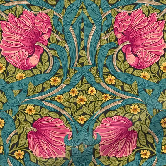 ColorizedPLA William Morris Pimpernel Magenta  Roman Blind 7172