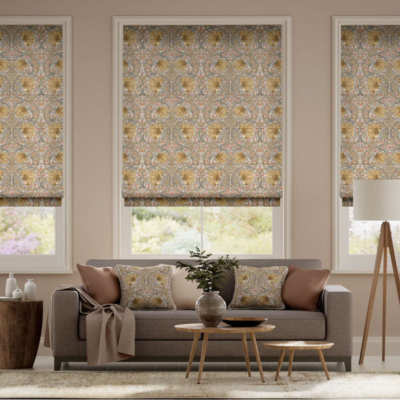 Colorized William Morris Pimpernel Butterscotch  Roman Blind 7168