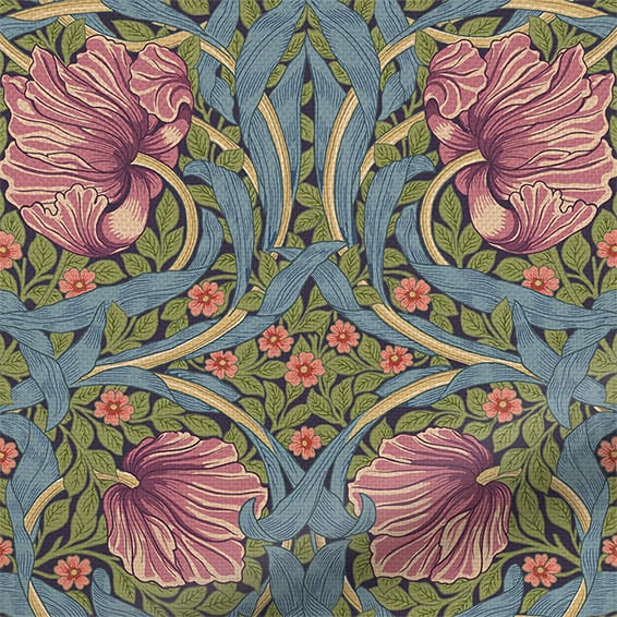 ColorizedPLA William Morris Pimpernel Elderberry  Roman Blind 7170