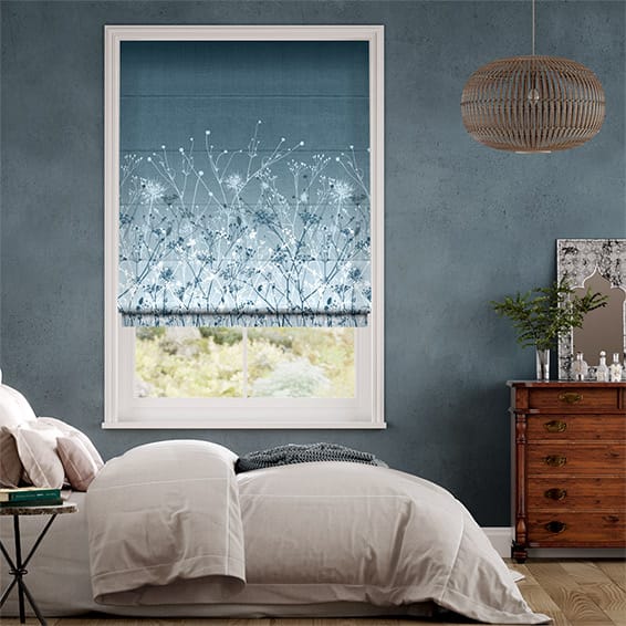 Colorized September Meadow Smoke Blue Roman Blind 7243